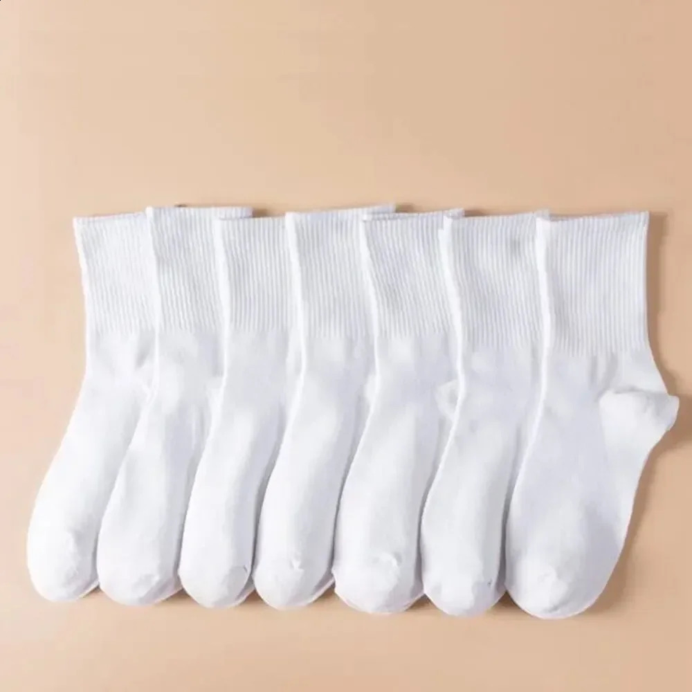 Mid Length Sock Classic Black White Solid Color Fashionable Casual Sports Absorbing Breathable Men 171020 Pairs 260622 - view 7