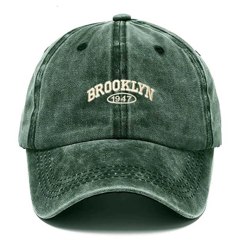 Letter Dad Embroidery Retro Streetwear Outdoor Sun Hats Cotton Washed Baseball Men Women Vintage Brooklyn Adjustable M260626 - view 3