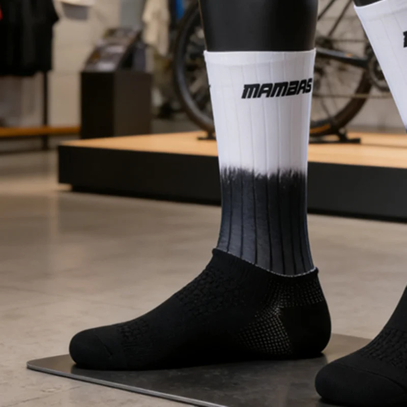 Anti Slip Silicone Summer Aero Socks Whiteline Cycling Men Bicycle Sport Running Bike Calcetines 260622 - view 6