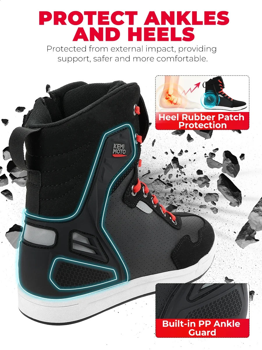 Motorcycle Summer Riding Shoes Men Casual Short Boots Anticollision Reflective Protection Durable Equipments Moto Gear 260626 - view 4