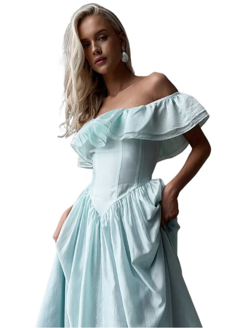 Women's 2026 Summer Maxi Dress Casual Sleeveless Ruffle Beach Long Dresses SF069 - view 4