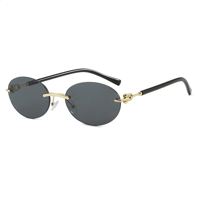 Fashion Oval Rimless Sunglasses for Woman Round Frameless Sun Glasses Shades Retro High Quality Unisex Stylish Eyewear 260626 - view 6