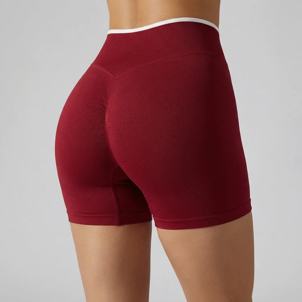 Womens High Waist Seamless Yoga Shorts Summer High Stretch Gym Shorts Running Shorts Pilates Wear Cycling Training Shorts 260626 - view 5