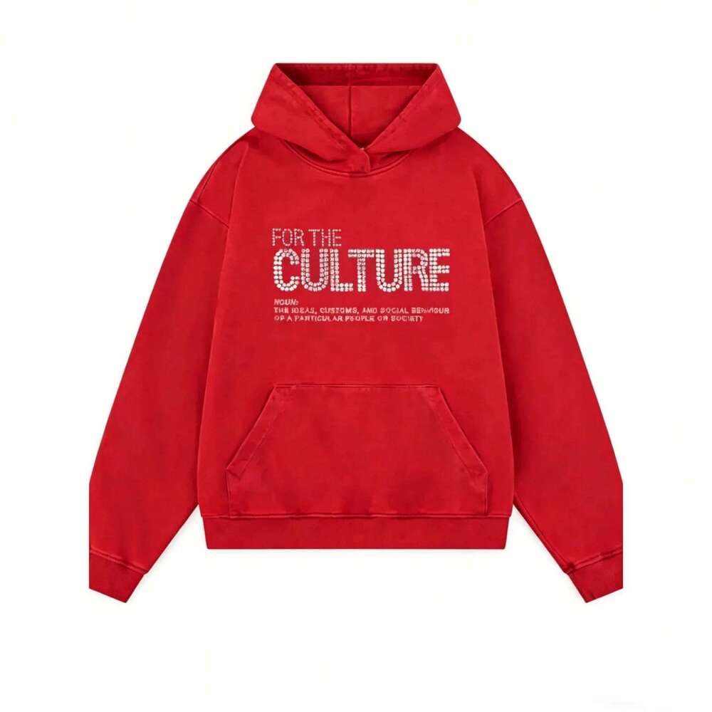Y2K Brick Letter Print Hooded Sweatshirt American Street Style Personality Spring and Autumn Men's Retro Hoodie W260626