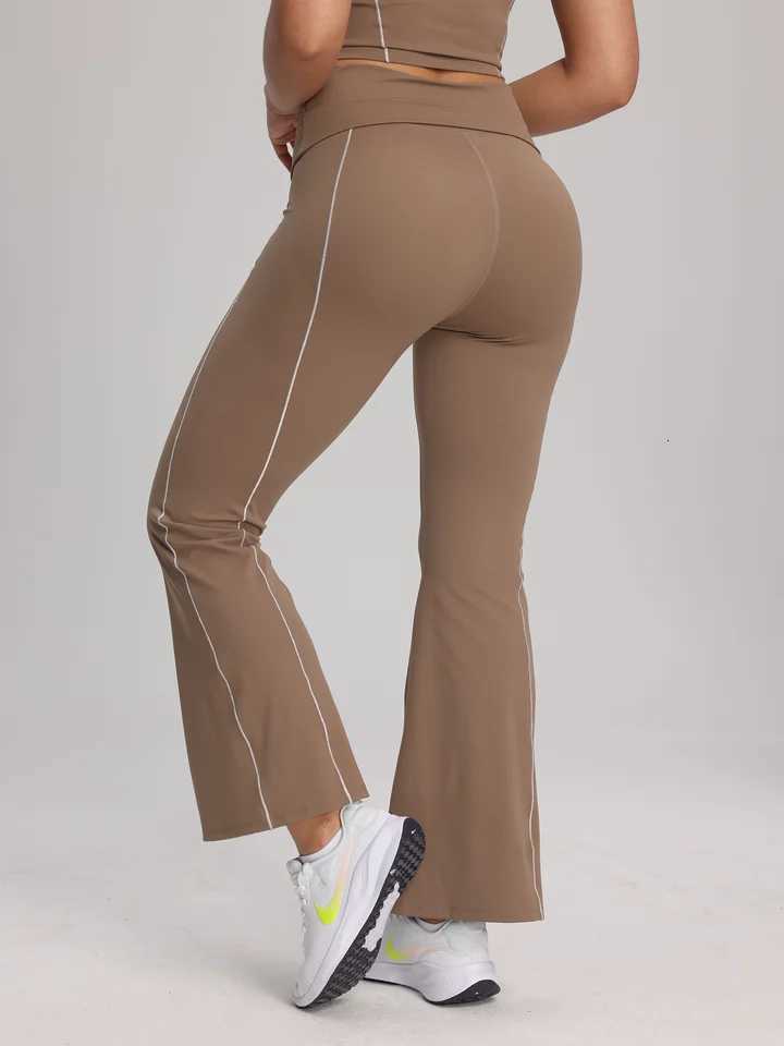Flared Trousers Yoga-to-Street Chic Breathable Athleisure Fitness Pants Trendy Womens High-Waisted Yoga Gym Wear 4-Way Stretch M260626 - view 5
