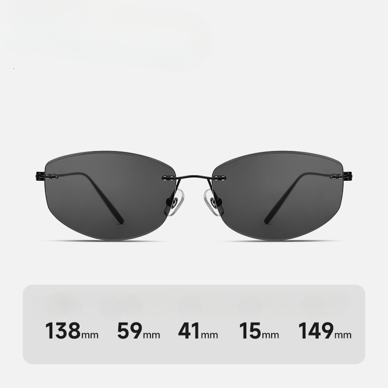 Ultra light titanium frameless cut edge sunglasses high definition nylon UV stylish and high end driving sunglasses for men - view 3