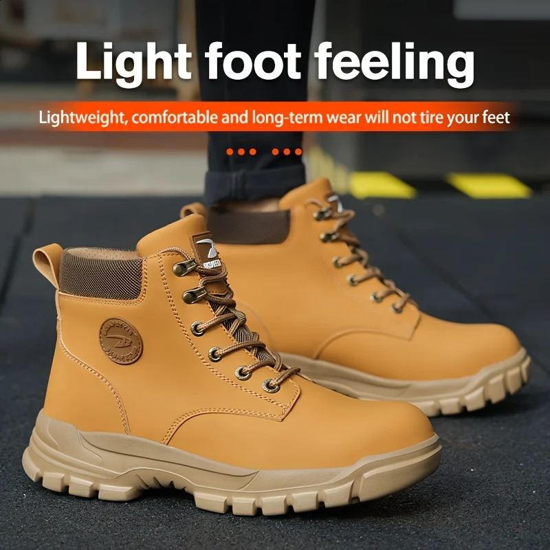 Mens PunctureProof Steel Toe Safety Boots Oil SlipResistant Industrial Shoe Outdoor Work Shoes for Mechanics Construction 260624 - view 5