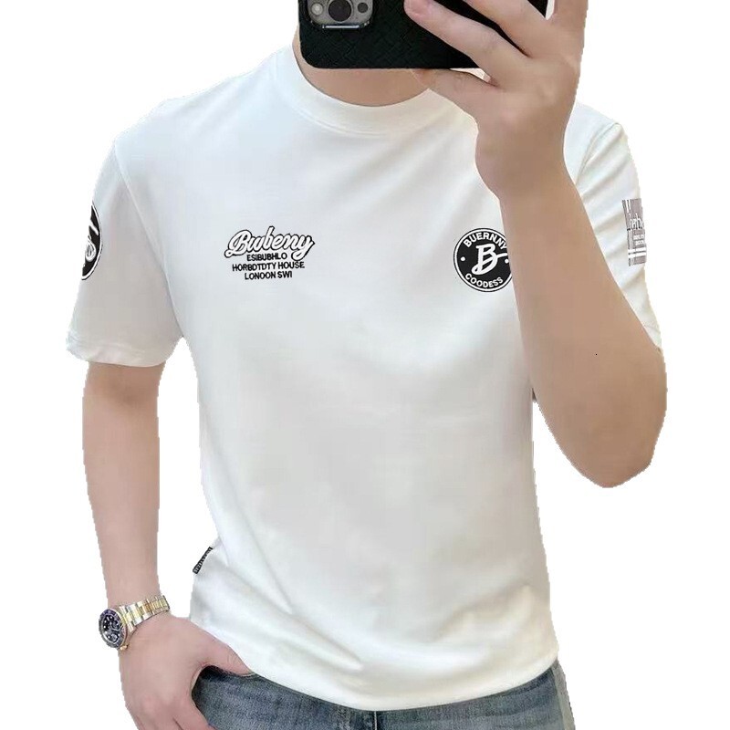 Trendy Brand 2026 Model Pure Cotton Short-Sleeve Men's Summer New Round-Neck Fashion Casual Versatile Slim-Fit T-Shirt Top - view 6