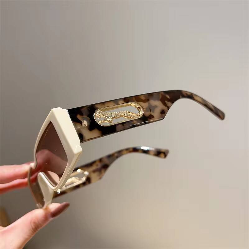 Designer Small Frame Rectangle Sunglasses Women For Men Vintage Fashion Sun Glasses Trending Punk Leopard Shades UV - view 4
