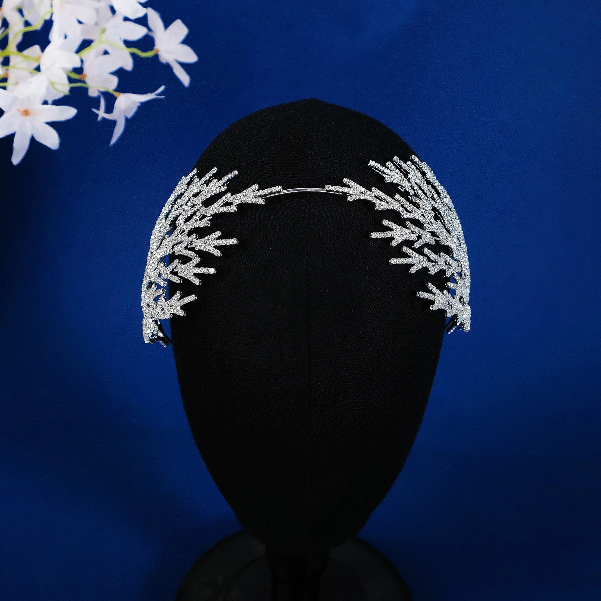 MIallo Sparkly Rhinestone Branch Bridal Headband Elegant Silver Crystal Wedding Hairband y Hair Accessories For Women 260617 - view 4