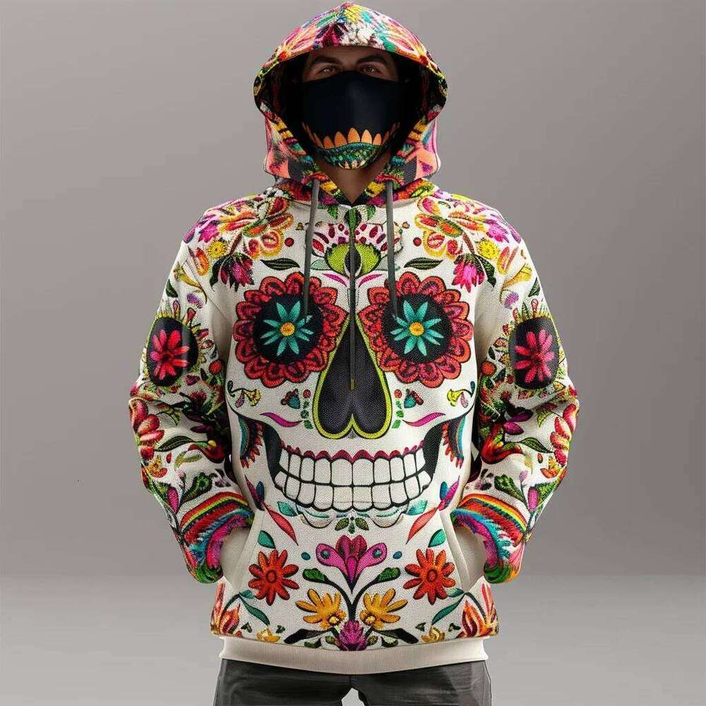 Retro Style Hoodies Skull Floral 3D Print Men Women Hooded Sweatshirts Oversized Y2k Harajuku Pullover Tracksuit Unisex Clothing W260626 - view 5