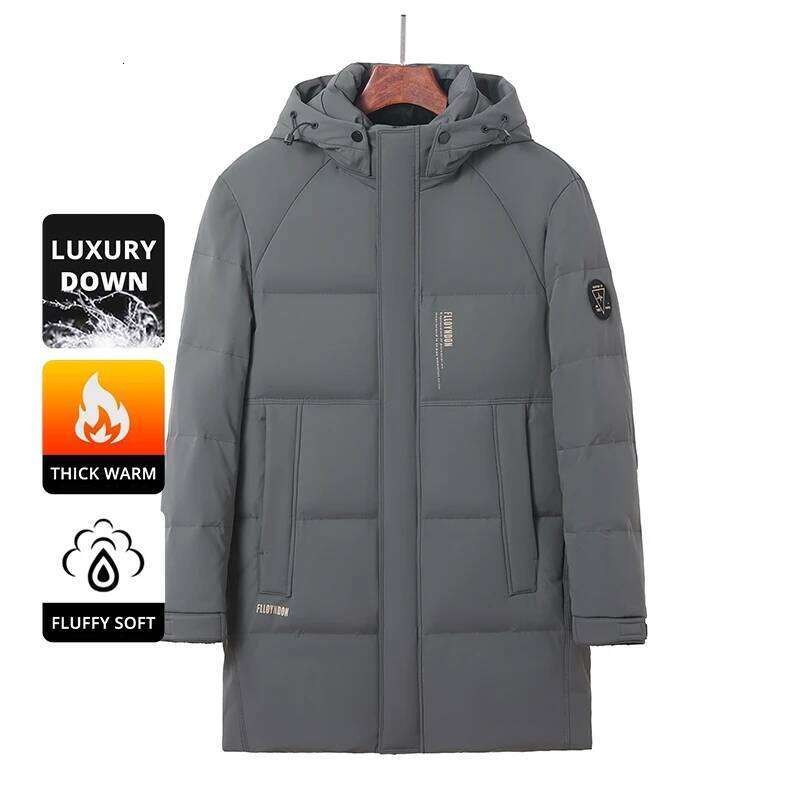 High End Long White Duck Casual Hooded Fashion Men Down Jacket Longline Winter Warm Designer Parkas Puffer Feather Coats W260626 - view 4