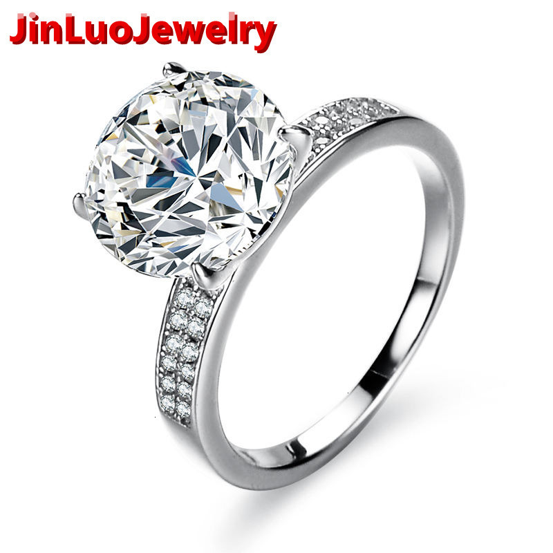Fine Fashion 925 Sterling Silver Moissanite Engagement Wedding Ring 5ct D-color Round Cut Women Rings