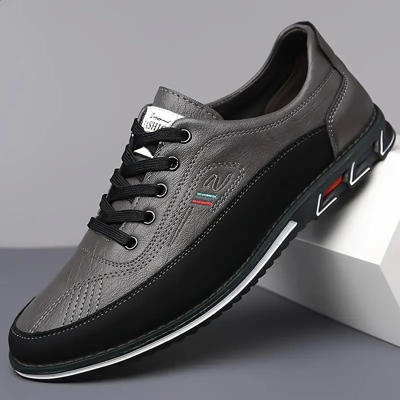 Mens Business Casual Shoes Solid Color Pvc Sole Comfortable for All Seasons 260624 - view 4