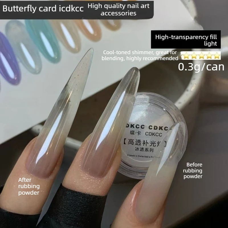 1pcNail Mirror Aurora Glitter Crystal Powder Bright Moonlight Pearl White Buffing Powder DIY Manicure Highlight Shimmer Dus 260626 - view 3