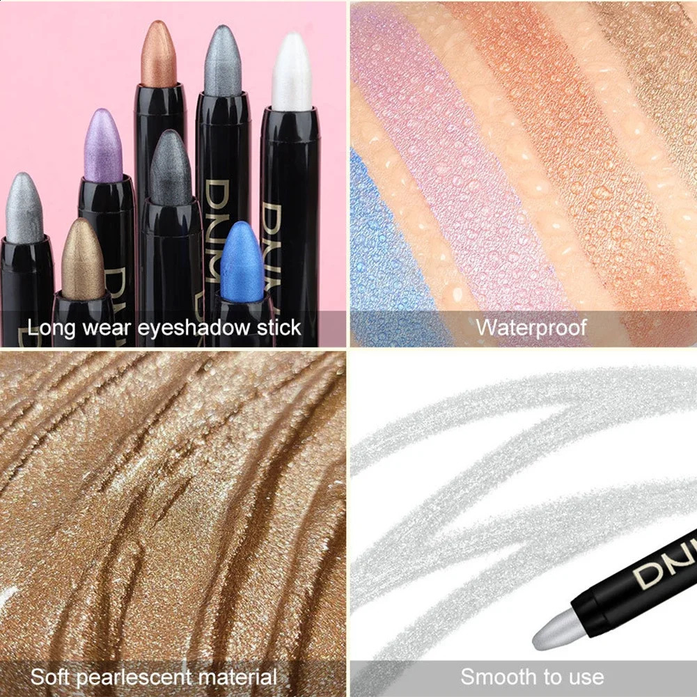 Smoky Dark Black Eyeshadow Pencil Stick Waterproof Pearlescent Matte Metallic Glitter Eye Shadow Highlighter Pen Make Up Tool 260626 - view 6