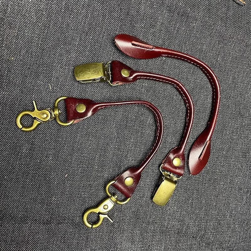 Retro Mens Suspender Accessories Cowhide Handmade DIY Suspender Replacement Improved Suspender Accessories Multi-Color 260626 - view 4