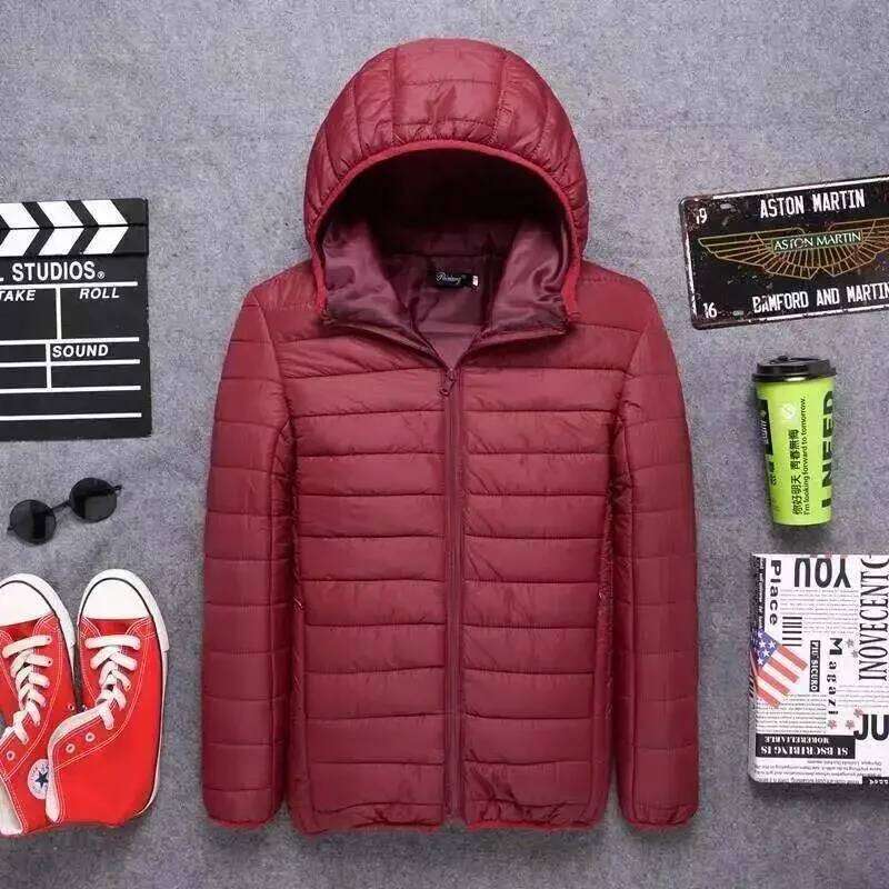 Autumn and Winter Fashion Ultra Light Hooded Jacket White Duck Down Feather Warm Coat Men's Street Clothing J260626 - view 6