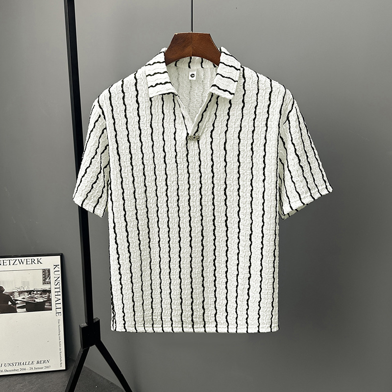 Men's Short-Sleeve Striped Polo Shirt, Super Trendy Brand T-Shirt, 2026 New Model, High-End Stylish Brand - view 3