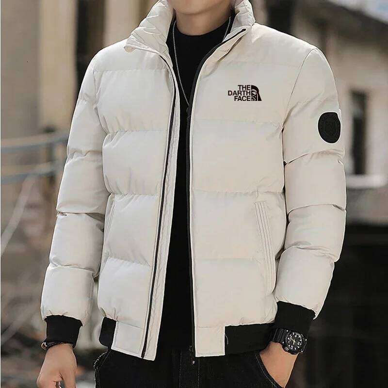 2026Men's Autumn Winter Stand Collar Jacket Fashion Windproof Warm Cotton Padded Coat Outdoor Casual Zipper Closure Short Parkas J260626 - view 3