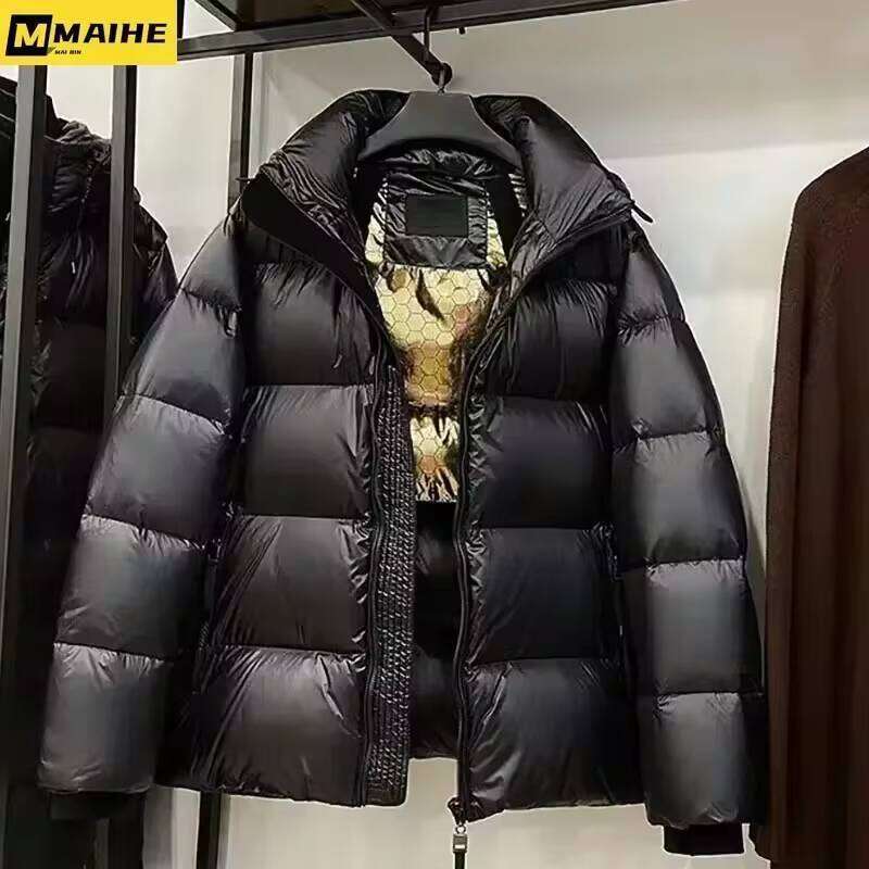Thickened Down 2024 Winter Black Long Hooded Casual Coat Women's Fashion Cardigan Snow Warm Men's Jacket W260626 - view 7