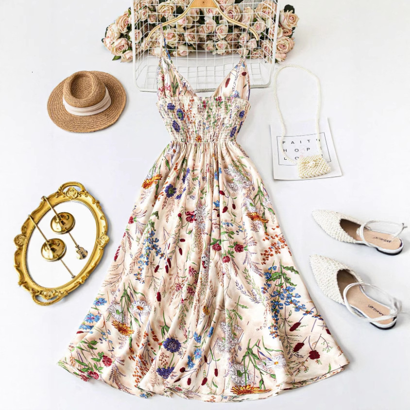 TEMU Colorful Painting Print Strap Dress Slimming Plus Size - view 4