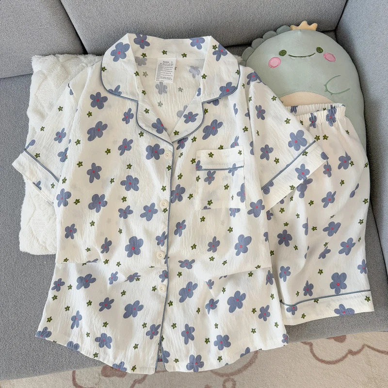 2Summer shortsleeve pajama set for women comfortable and trendy shorts that can be worn outside home wear 260625