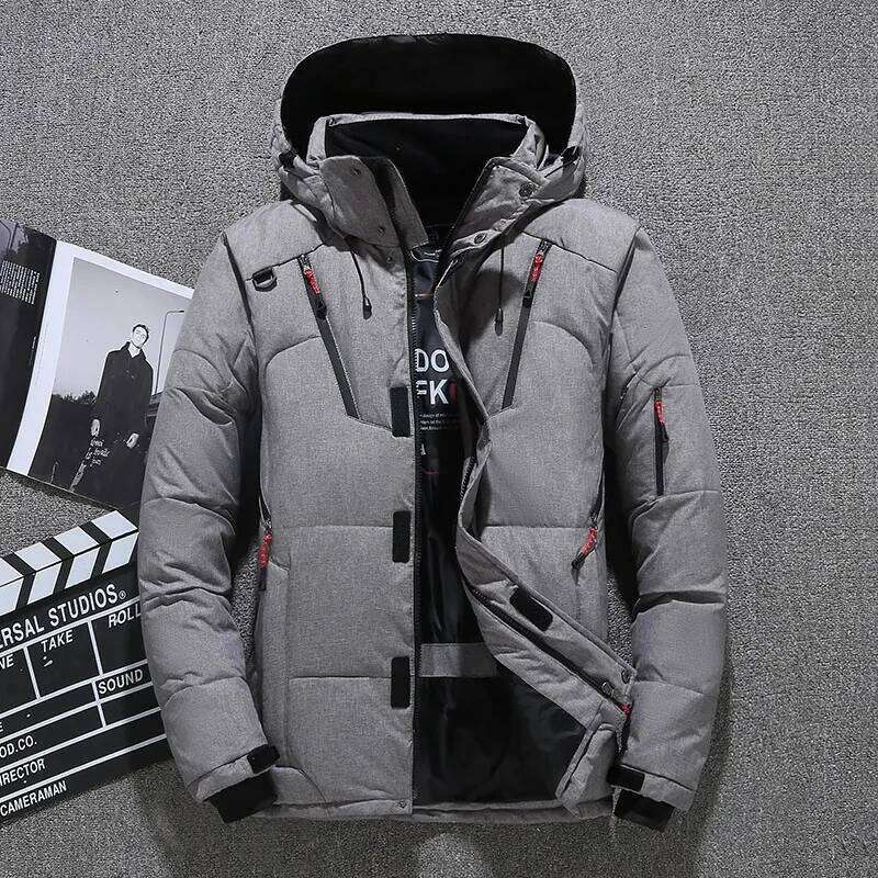 Men's White Duck down Jacket Warm Hooded Thick Puffer Casual Winter Parka High-Quality Thermal Overcoat Male Coat J260626 - view 6