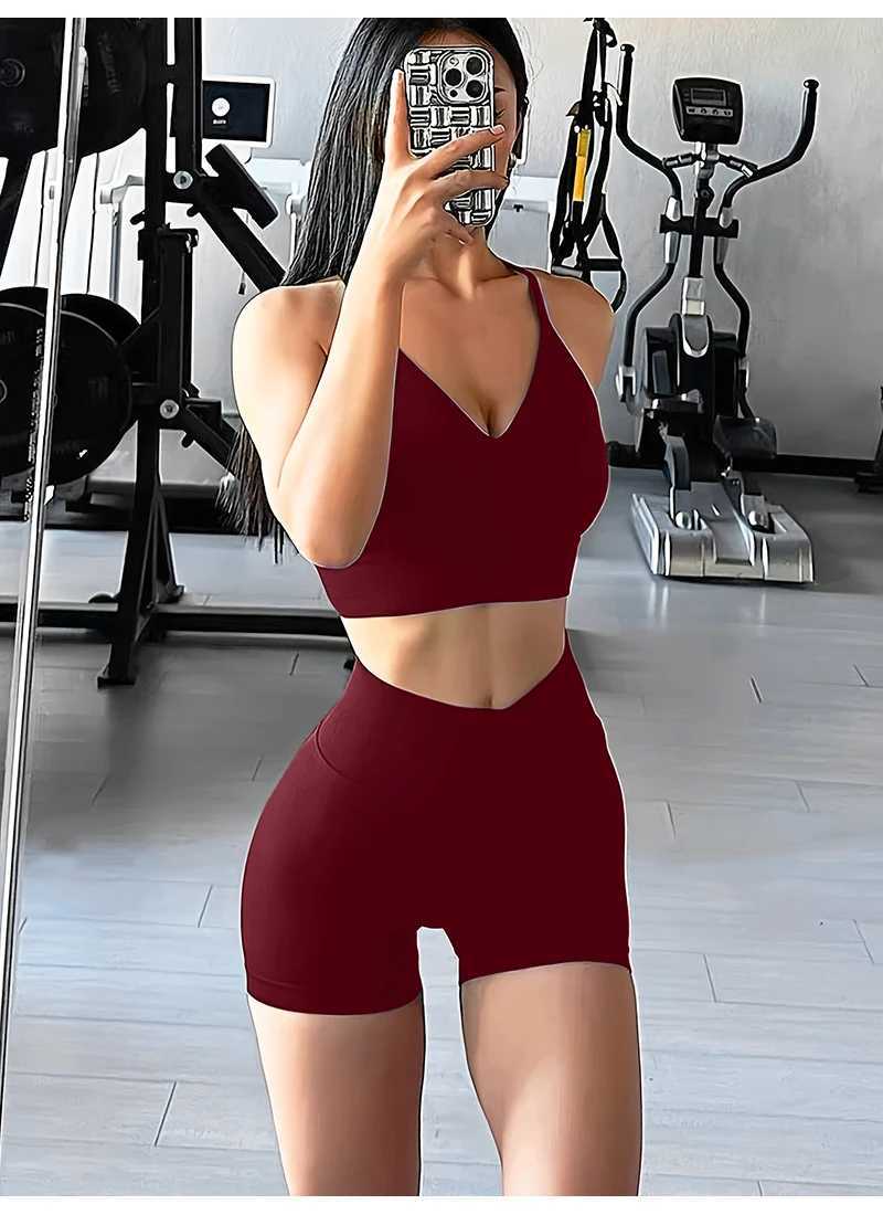 Sleeveless Women Yoga Tank Set Top Shorts 2 Piece Tracksuit Fitness Workout Gym Sportswear Casual Running Sports Suits M260626 - view 6