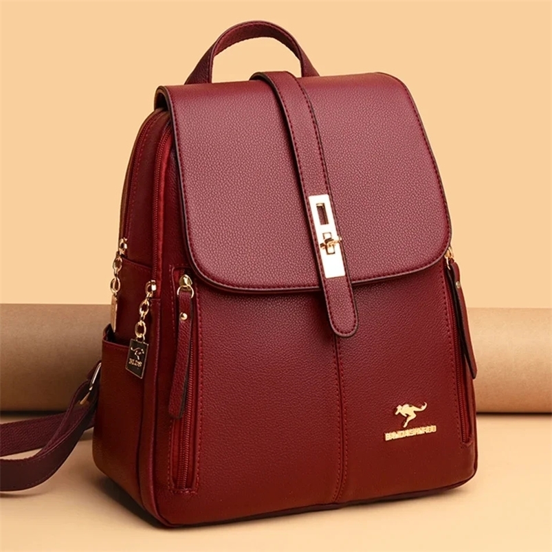 Women Large Capacity Backpack High Quality Leather Vintage Bags for School Travel Rucksack Ladies Bookbag Knapsack y260615