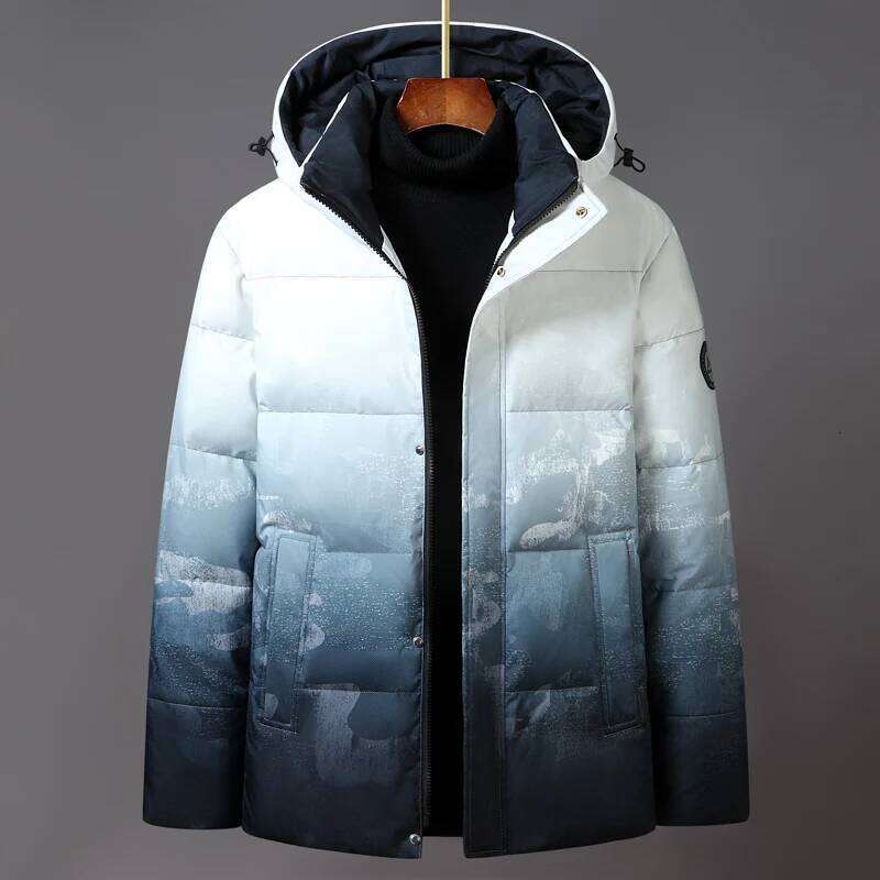 Fashionable High-quality Outdoor Hiking Camping Trend Gradient Down Versatile Windproof Breathable and Warm Jacket W260626