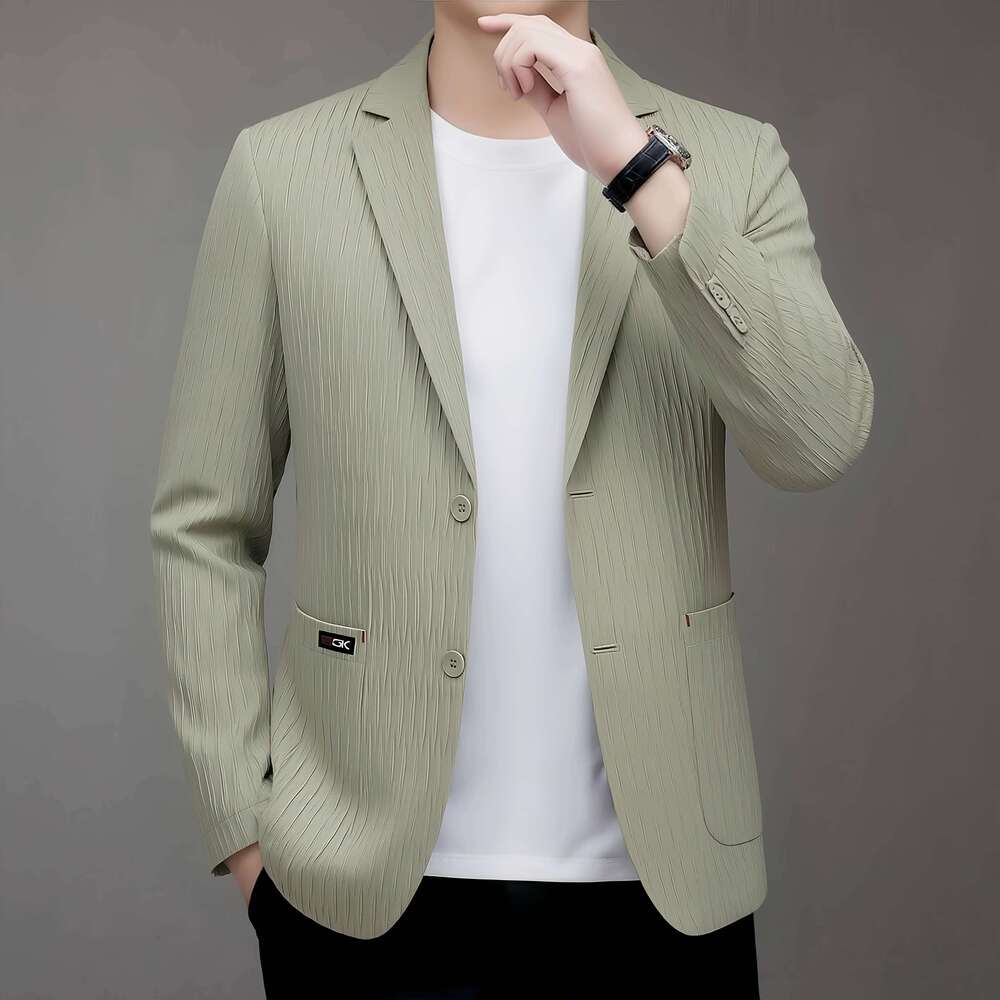 Spring Summer New Hollow Out Moisture Wicking Breathable Sun Protection Blazer Men Business Casual Thin Suit Jacket 26L0626 - view 4