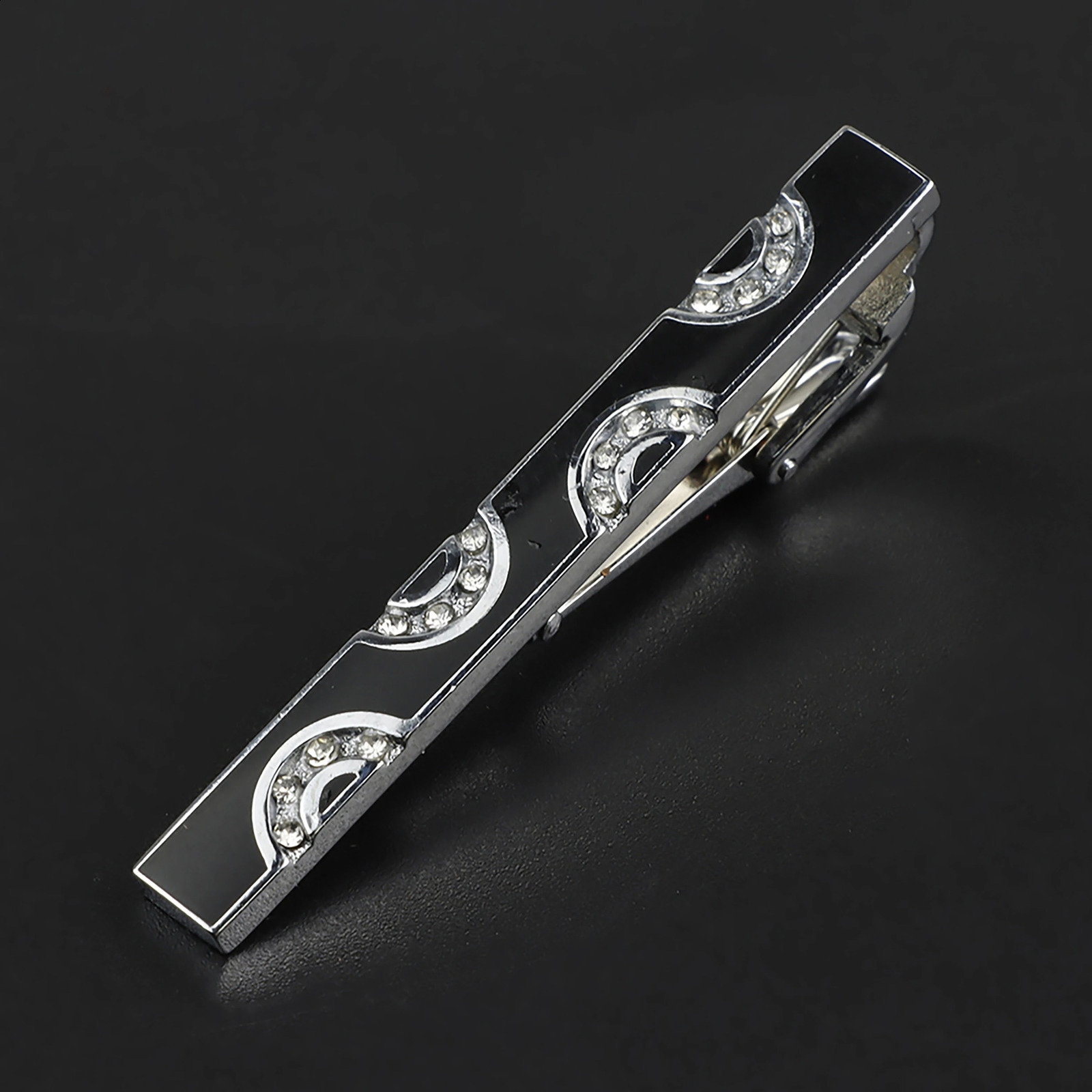 High-end Mens Simple Tie Clip Black Silvery Bright Chrome Stainless Steel Jewelry Necktie Clips Office Bar Business Wedding Gift 260626 - view 6