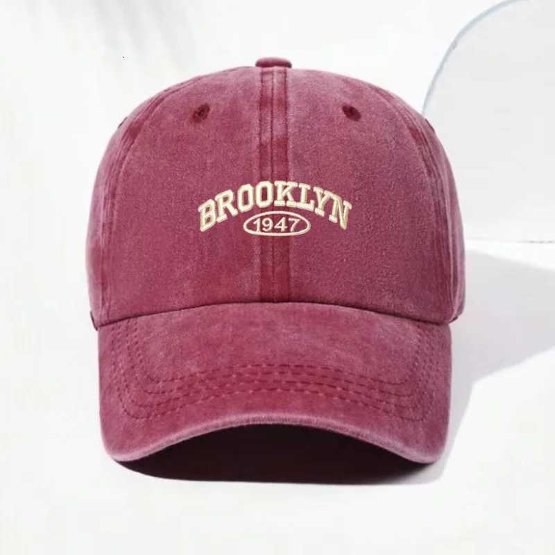 Letter Dad Embroidery Retro Streetwear Outdoor Sun Hats Cotton Washed Baseball Men Women Vintage Brooklyn Adjustable M260626 - view 5