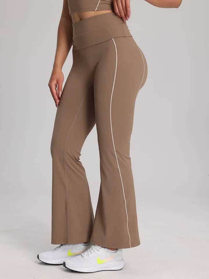 Flared Trousers Yoga-to-Street Chic Breathable Athleisure Fitness Pants Trendy Womens High-Waisted Yoga Gym Wear 4-Way Stretch M260626 - view 4