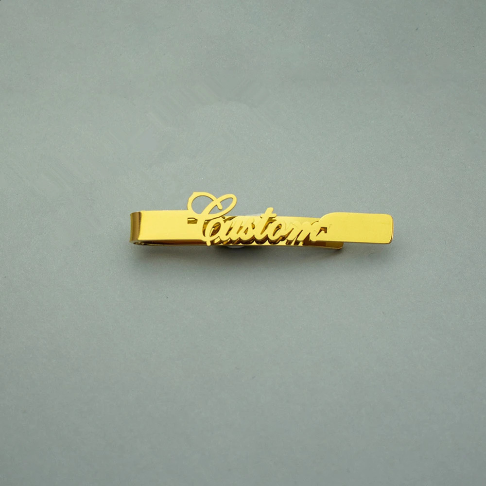 Tie Clips for Men Custom Name Stainless Steel Personalised Tie Clips Wedding Men Shirt Tie Pins Guests Gifts Fashion Jewelry 260626 - view 4
