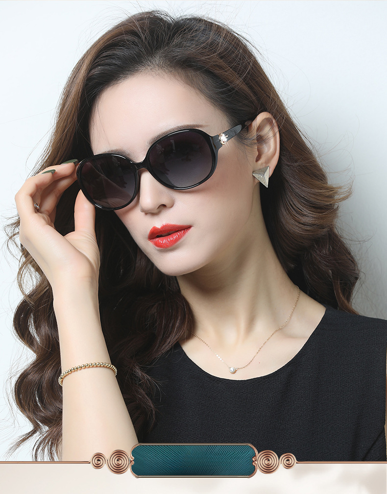 Ladies' Designer PC Full Frame Ladies' Luxury Polarized Small Frame Sunglasses Fashionable And Versatile Trend UV Resistant Sunglasses Elega - view 9