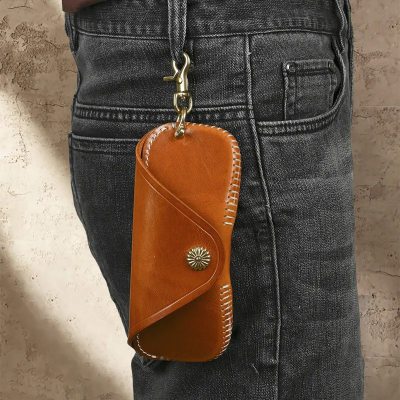Full-grain Leather Handmade Retro Glasses Case Sunglasses Storage Box 260625 - view 5