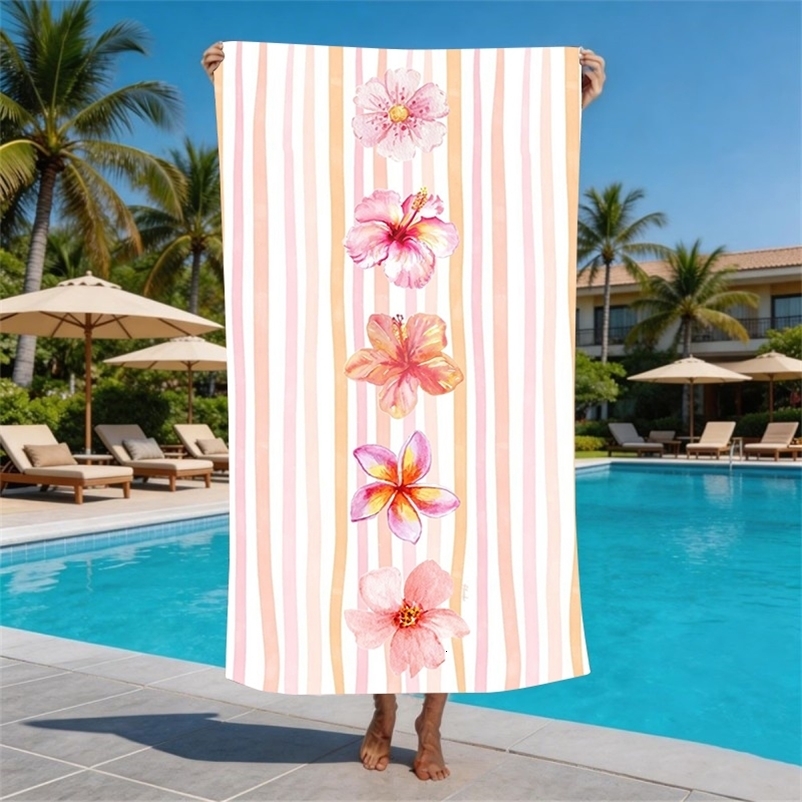 Tropical Hawaiian Hibiscus Microfiber Beach Towel Oversized Extra Large Sand Free Pool Towels Quick Dry Super Absorbent Swim 260622CJ