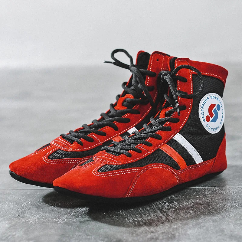Indoor Soft bottom wrestling shoes Professional Boxing fighting leather Sneakers Training match sports boots Plus Size 3046 260626 - view 3