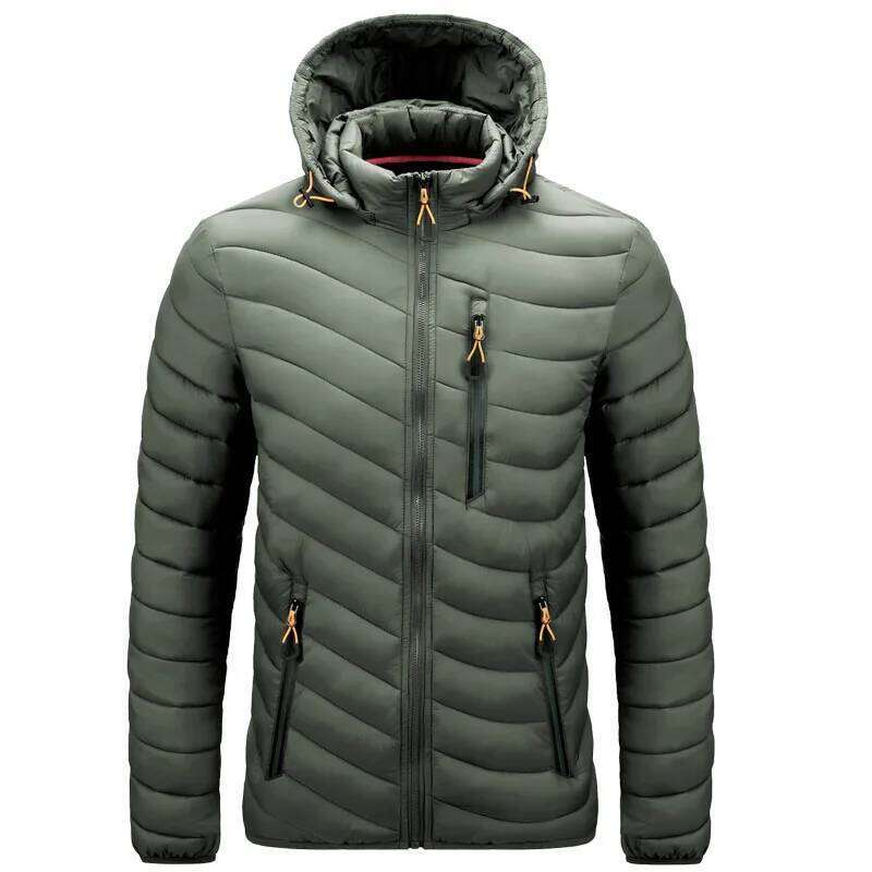 2025 Winter New Men's Lightweight Detachable Hood Cotton Jacket Male Parkas Warm Outdoor Coat Casual Plus Size J260626 - view 5