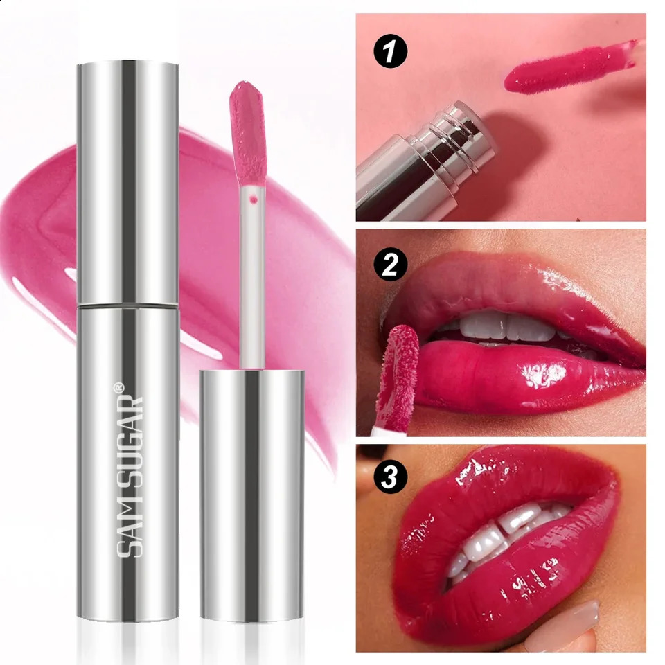 High Shine Lip Gloss Waterproof Smudge Proof Extended Wear Hydrating Raspberry Flavor Colorfast Lip Glaze 260626