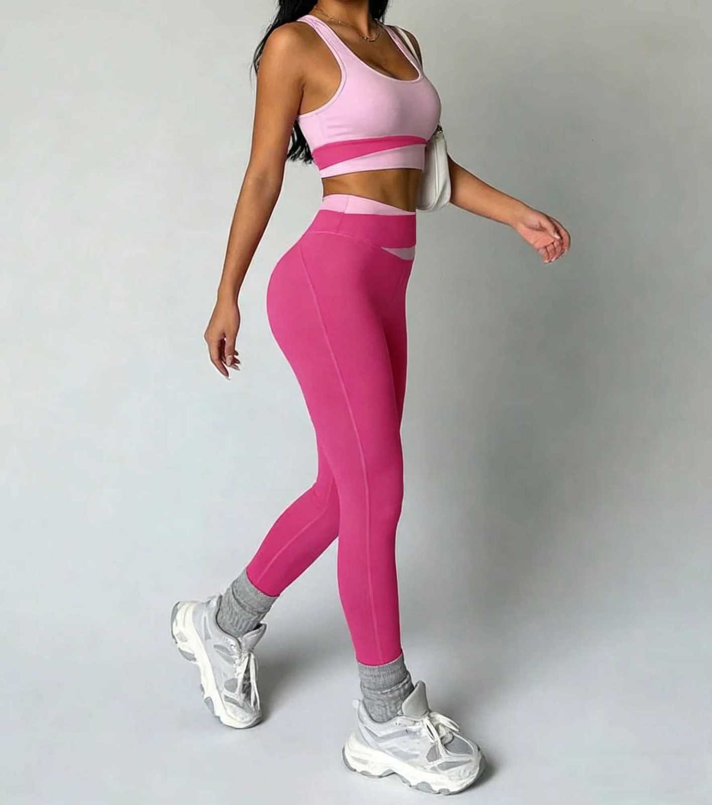 Clothing Women Yoga Sexy Set Sports Bra Sport Suit High Waist breathable Leggings Athletic Gym Set Workout Outfits Sportswear M260626 - view 4