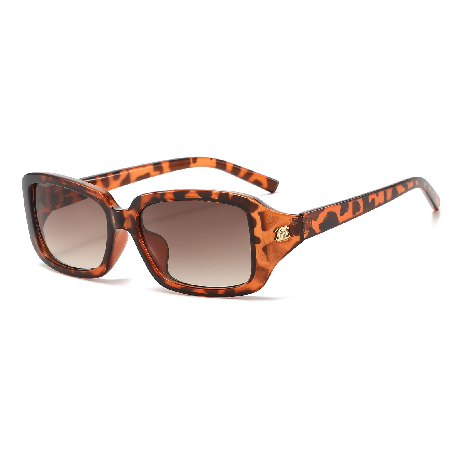 20 New Square Frame Retro Fashion Trend Rectangular High-End Casual Simple Sun Protection Sunglasses - view 4