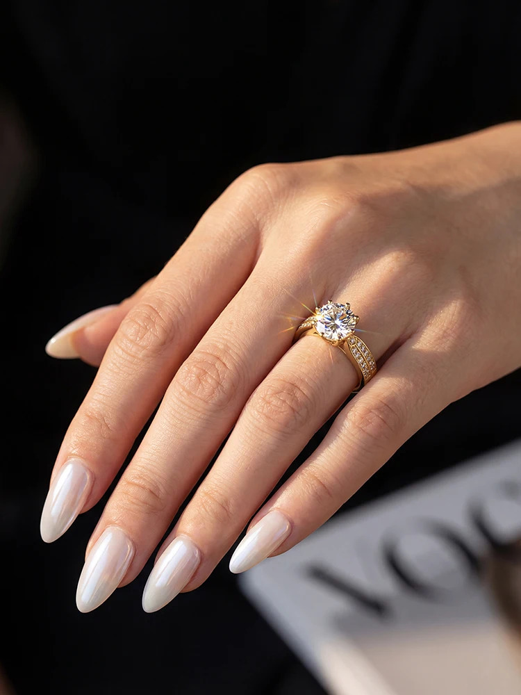 Fashion 1CT Diamond White Stone Womens Engagement Ring 925 Sterling Silver High Quality Fine Jewelry260624 - view 6