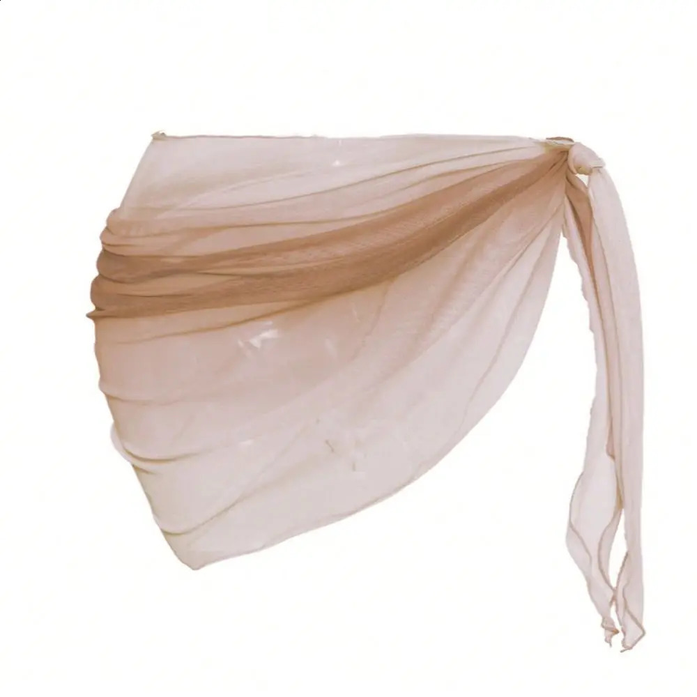 Short Skirt Chiffon Material Beach Dress UPF Protection Sheer Fabric Sarongs Gradient Color Short Length Bikini Wrap Beach Wear 260626 - view 5