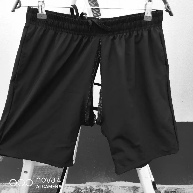 Mens Invisible Zipper Open Crotch Underpants Outdoor Sports Mens Plus Size Casual Shorts Men Zipper Open Crotch Shorts 260623