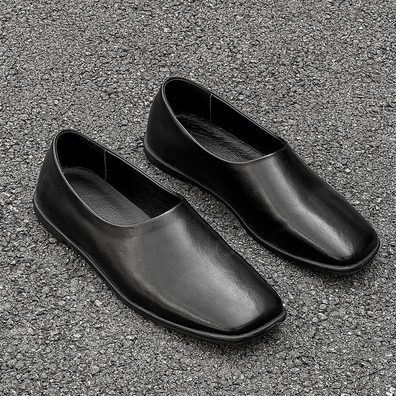 Fashion Mens Flat ner Minimalist Shoes Outdoor Soft Bottom Genuine Leather Office Handmad Single 260626 - view 5