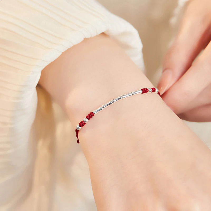 Lucky Bamboo Handmade Braided Red String Bracelet For Women Adjustable Wristband Friends Lovers Gifts 260617 - view 3
