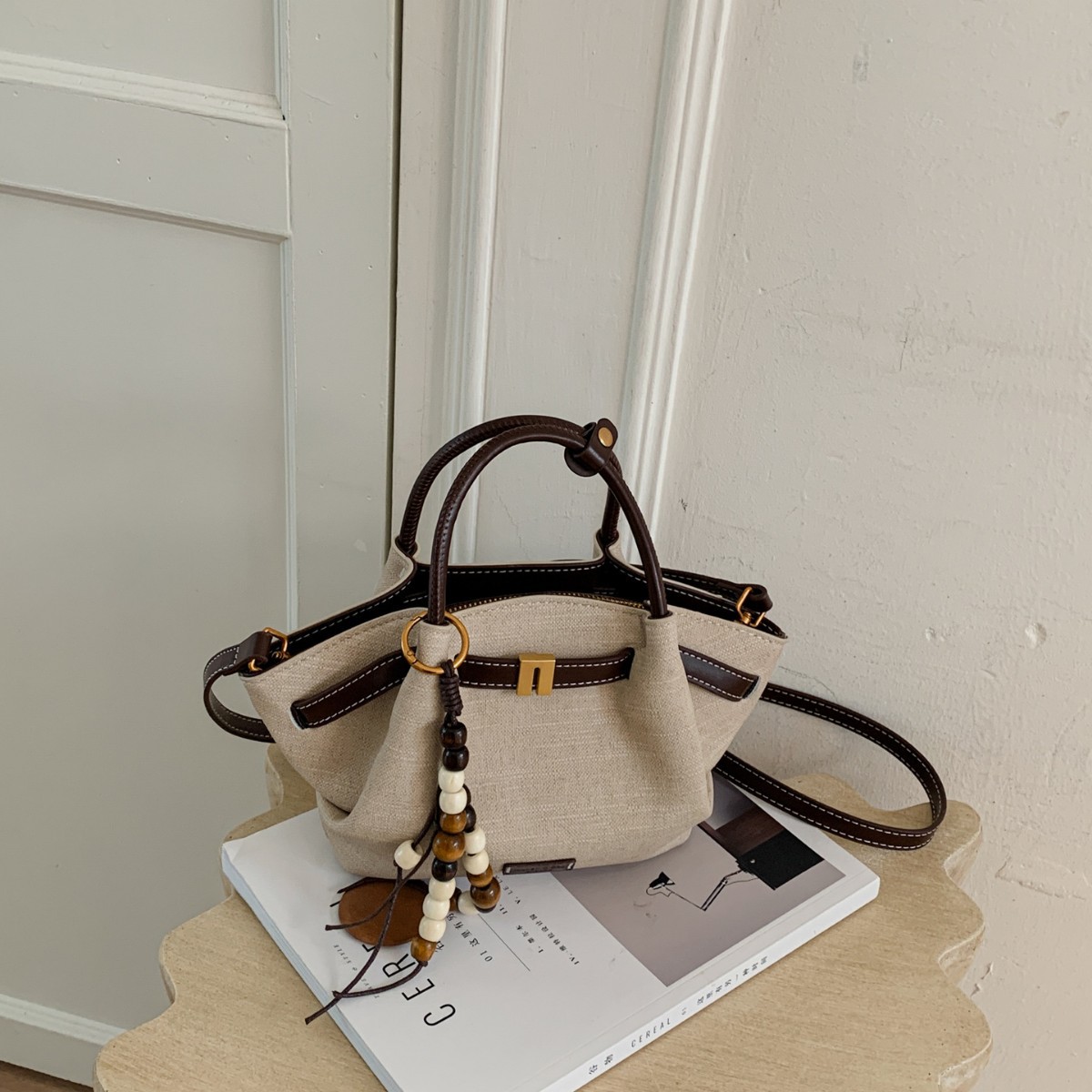 High-End Color Block Basket Bag, Casual Commuter Versatile Crossbody Purse, Fashion Trendy Bucket Handbag - view 7